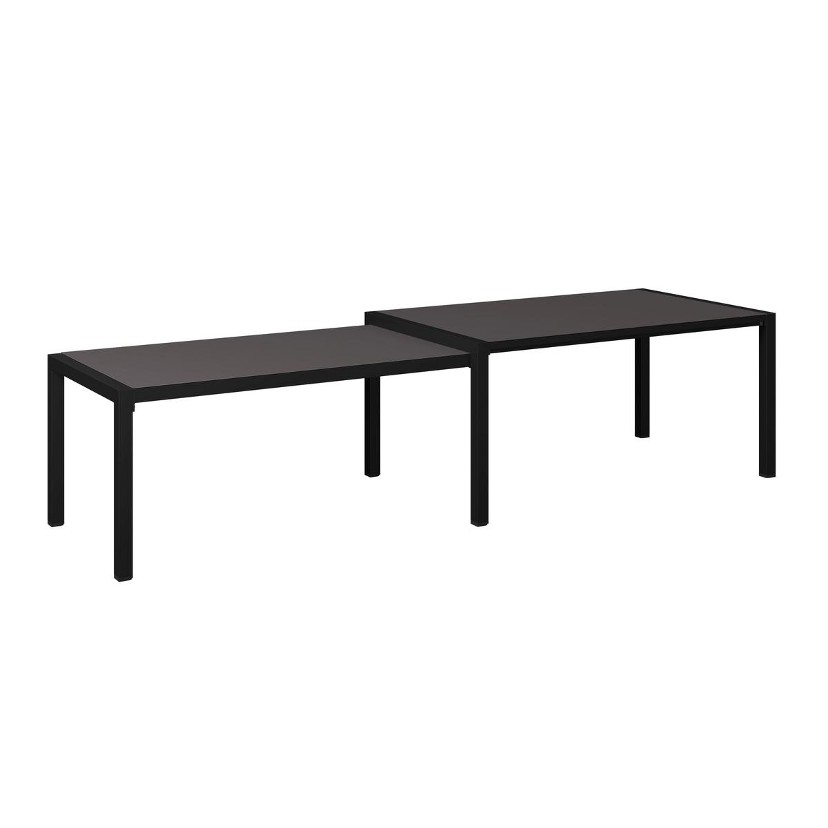 Ausziehtisch Tampa - Dunkelgrau/Anthrazit, MODERN, Glas/Metall (150-285/69/90cm) - Beldano