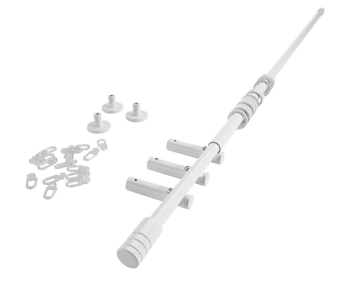 Sada tyčí na závesy Rillcube, 210-400cm - biela, kov (210-400cm) - Premium Living