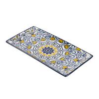 Servírovací podnos Maja, 20/11cm - modrá/žlutá, Lifestyle, keramika (20/11/1,5cm) - Mömax
