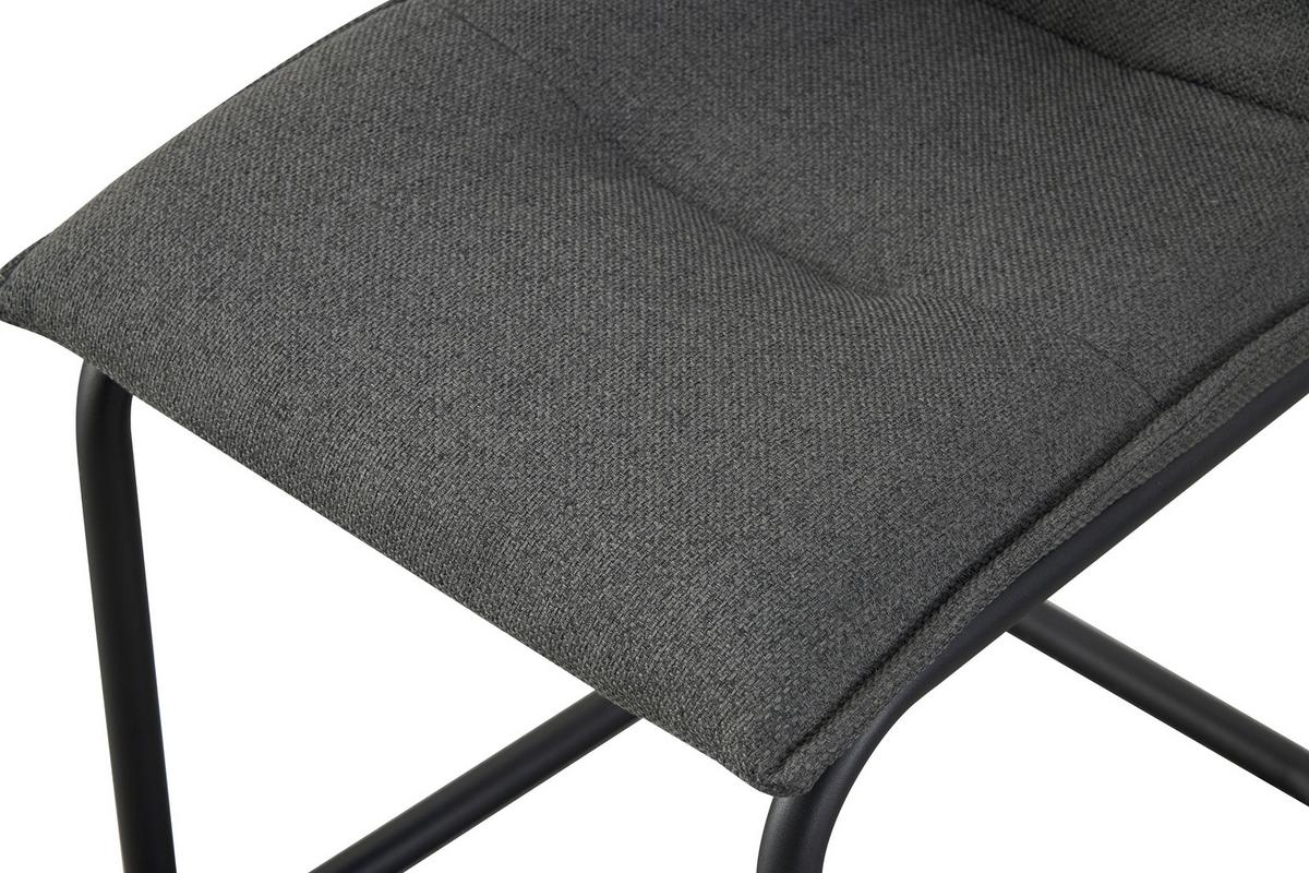 Schwingstuhl-Set Sonja Anthrazit B: 46 cm - Anthrazit/Schwarz, MODERN, Textil/Metall (46/89/57cm) - MID.YOU