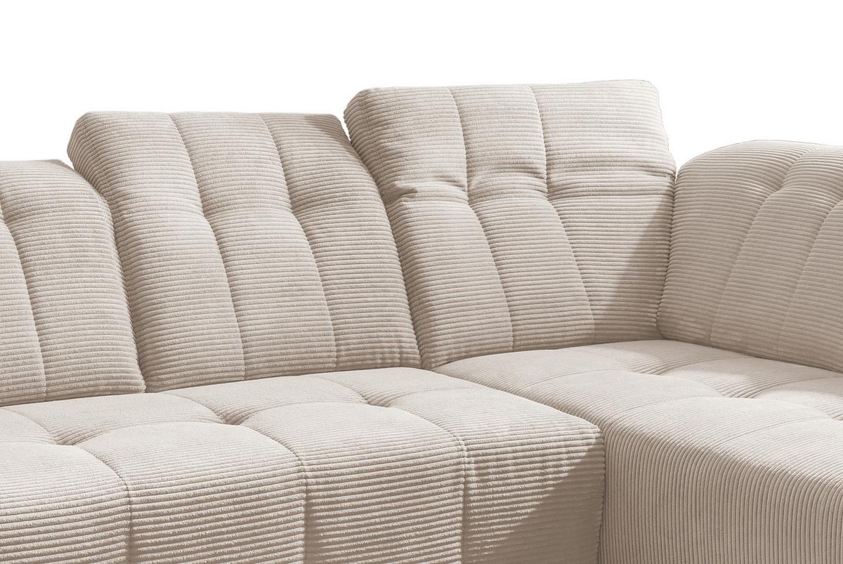 Ecksofa Mit Usb Anschluss Sano, Beige, S: 261x200 Cm - Beige/Schwarz, MODERN, Textil (261/200cm) - Livetastic