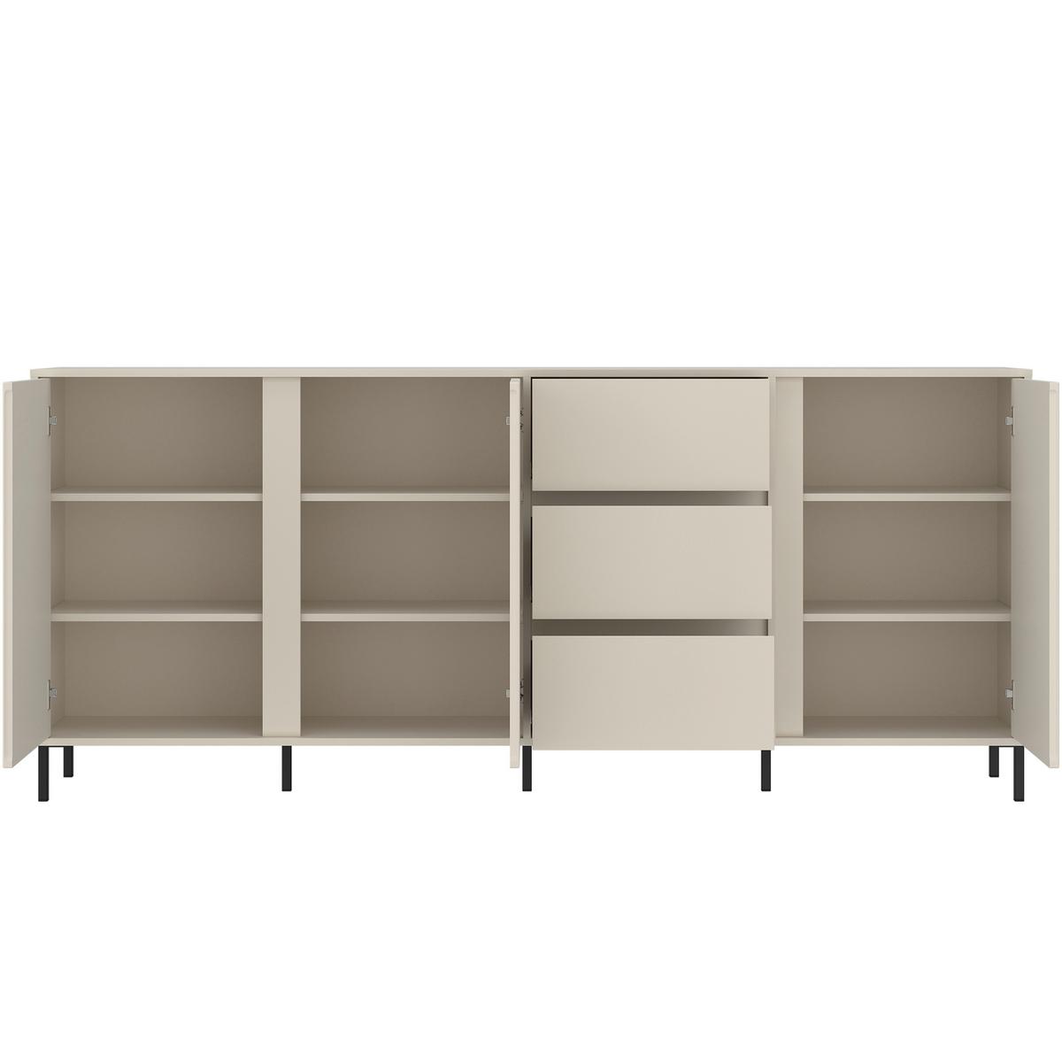Kommode Avenale Kaschmir B: 212 Cm - Kaschmir/Schwarz, Trend, Holzwerkstoff (212/91,6/40cm)