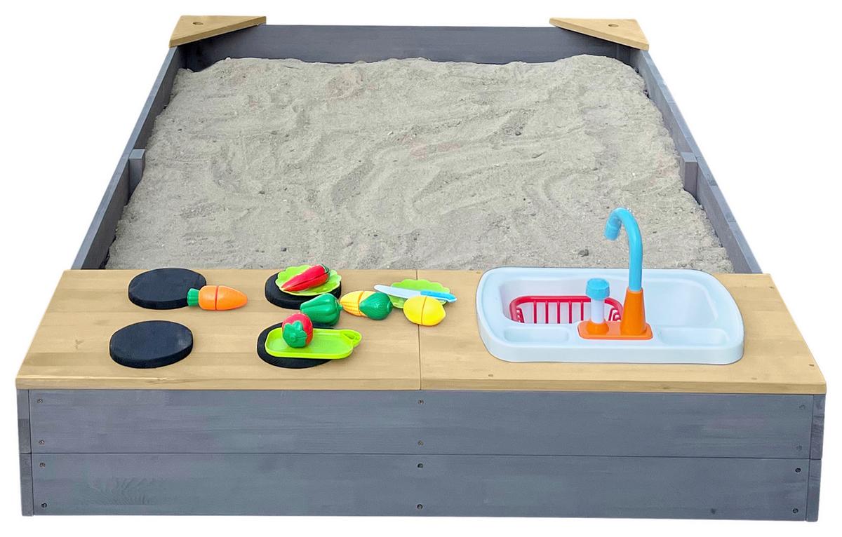 Sandkasten A031.015.20 - Braun/Grau, KONVENTIONELL, Holz (115/21,8/180cm) - Ambia Garden