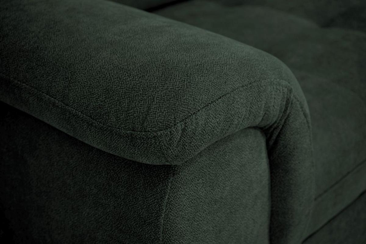 Rohová sedačka FALCO, pravá, tm.zelená žinylka,2x op.hlavy - černá/tmavě zelená, Konvenční, dřevo/kompozitní dřevo (251/183cm) - Ondega