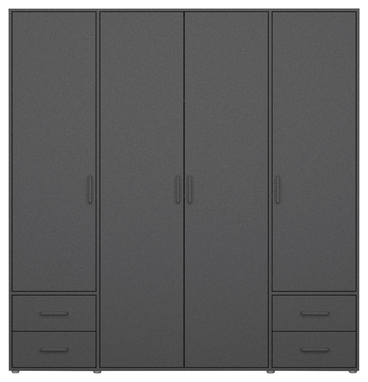 Drehtürenschrank Mit Schubladen 187 Cm Grau - Grau, MODERN, Holzwerkstoff (187/194/53cm) - Rauch Möbel