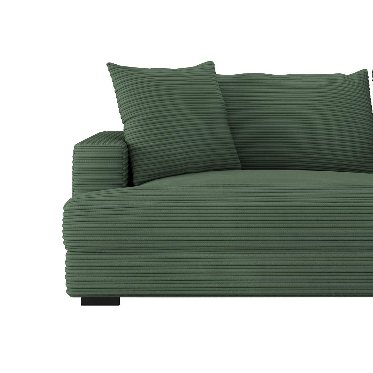 Megasofa Pelle-Megasofa - Wengefarben/Grün, Trend, Textil (261/124cm) - Luca Bessoni