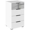 Kommode Skyla Weiß B: 47 cm - Alufarben/Weiß, MODERN, Glas/Holzwerkstoff (47/81/42cm) - Rauch Möbel