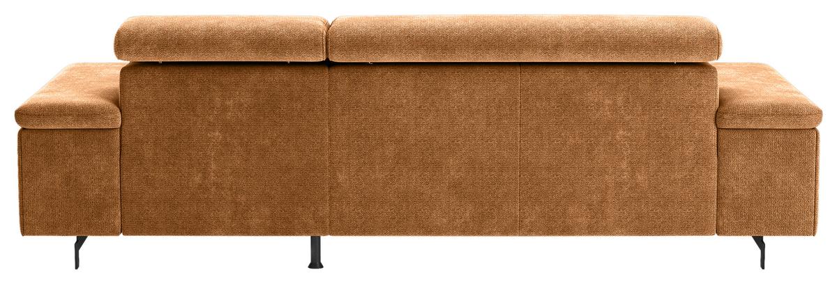 Ecksofa mit Bettkasten Emma Cognac 267x165 cm - Cognac/Schwarz, Textil (267/165cm) - MID.YOU