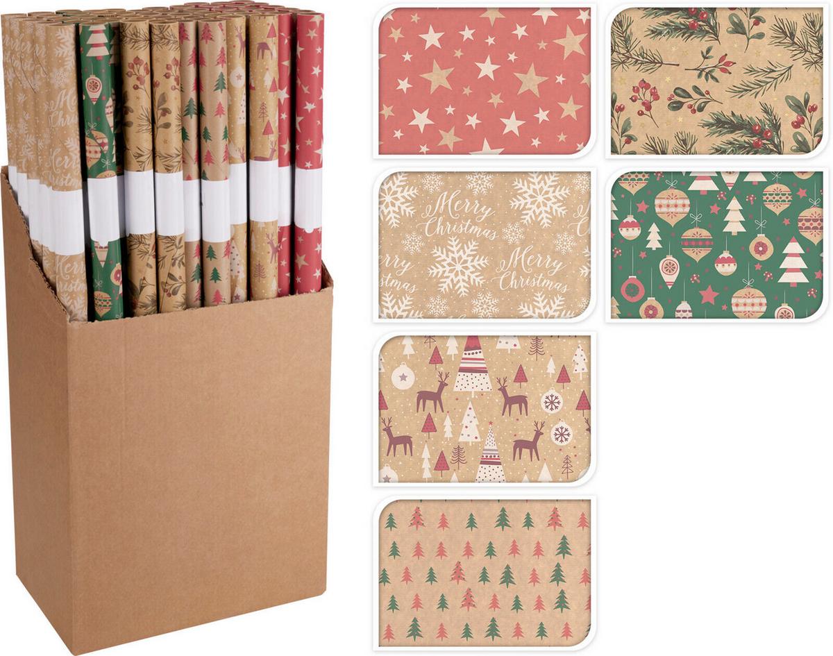Karácsonyi Csomagolópapír Kb. 70/200cm - többszínű, Basics, papír (70/200cm)