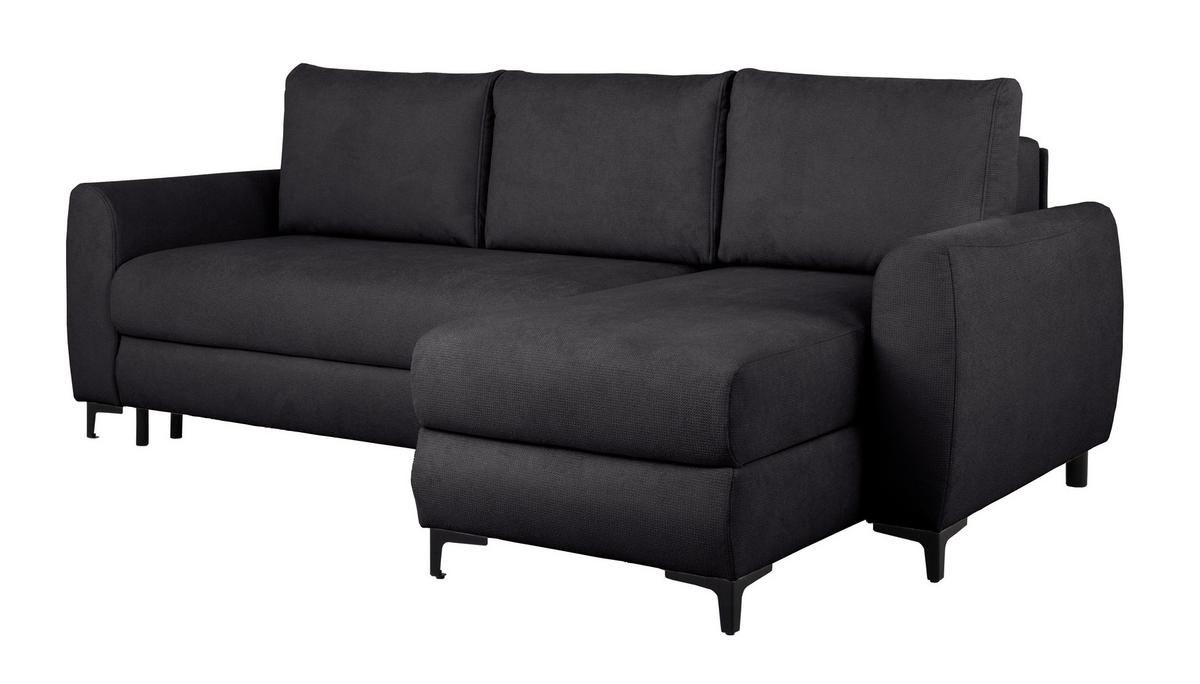 Ecksofa Moli, Schwarz S: 236x148 cm - Schwarz, Design, Textil (236/148cm) - MID.YOU
