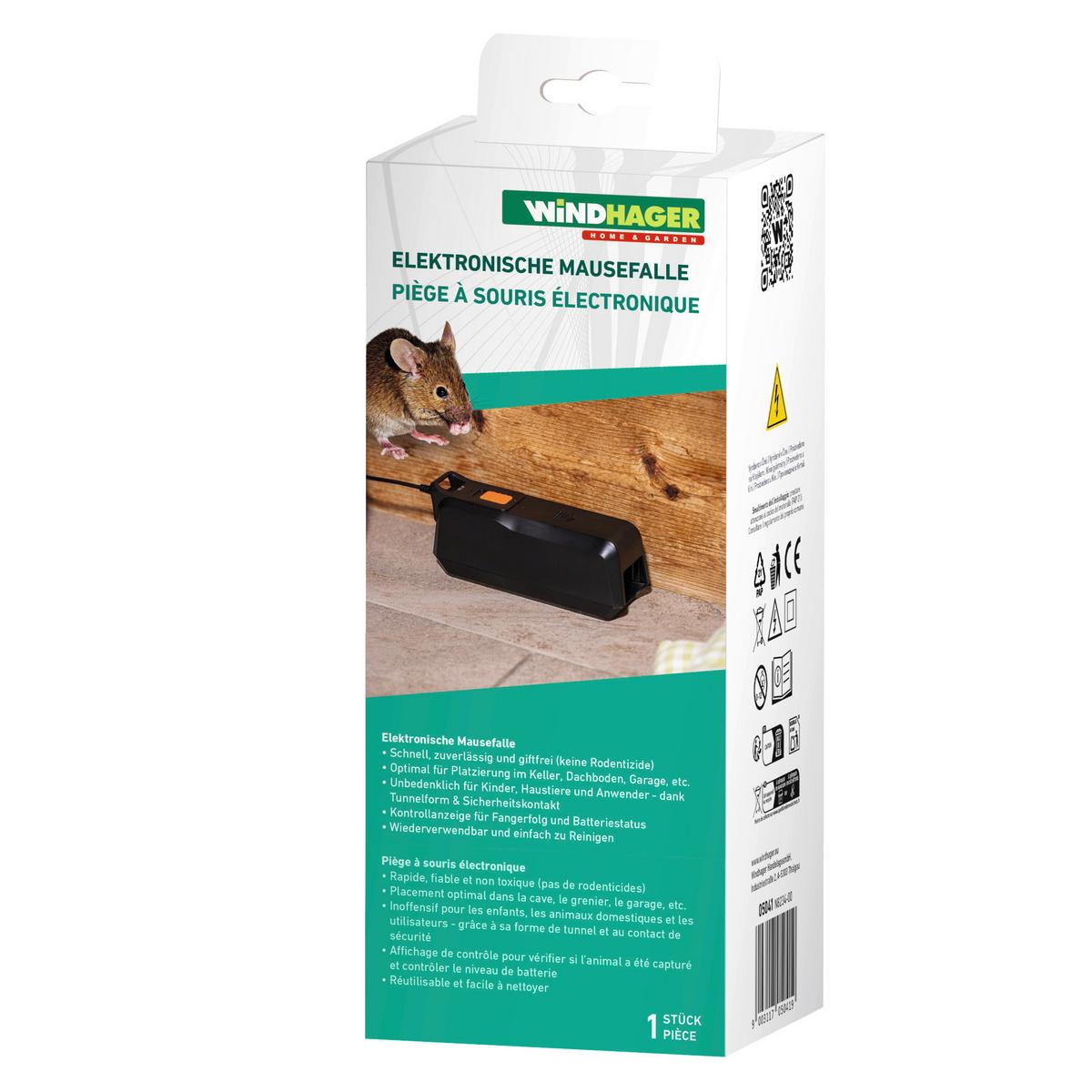 Mausefalle 05041 Elektronische Mausefalle - Schwarz, Basics, Kunststoff (20/6,2/8,5cm) - Windhager