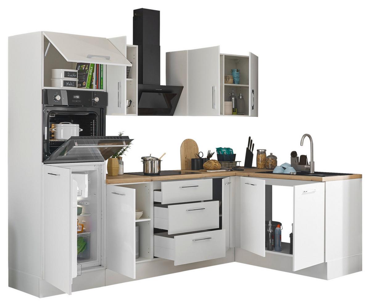 Eckküche Turin Weiß/Eiche Dekor 270x165 cm - Weiß/Eiche Artisan, Basics, Holzwerkstoff (270/165cm) - MID.YOU