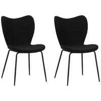 Stuhl-Set Caen Schwarz B: 50 cm - Schwarz, MODERN, Textil/Metall (50/88,5/42cm) - MID.YOU