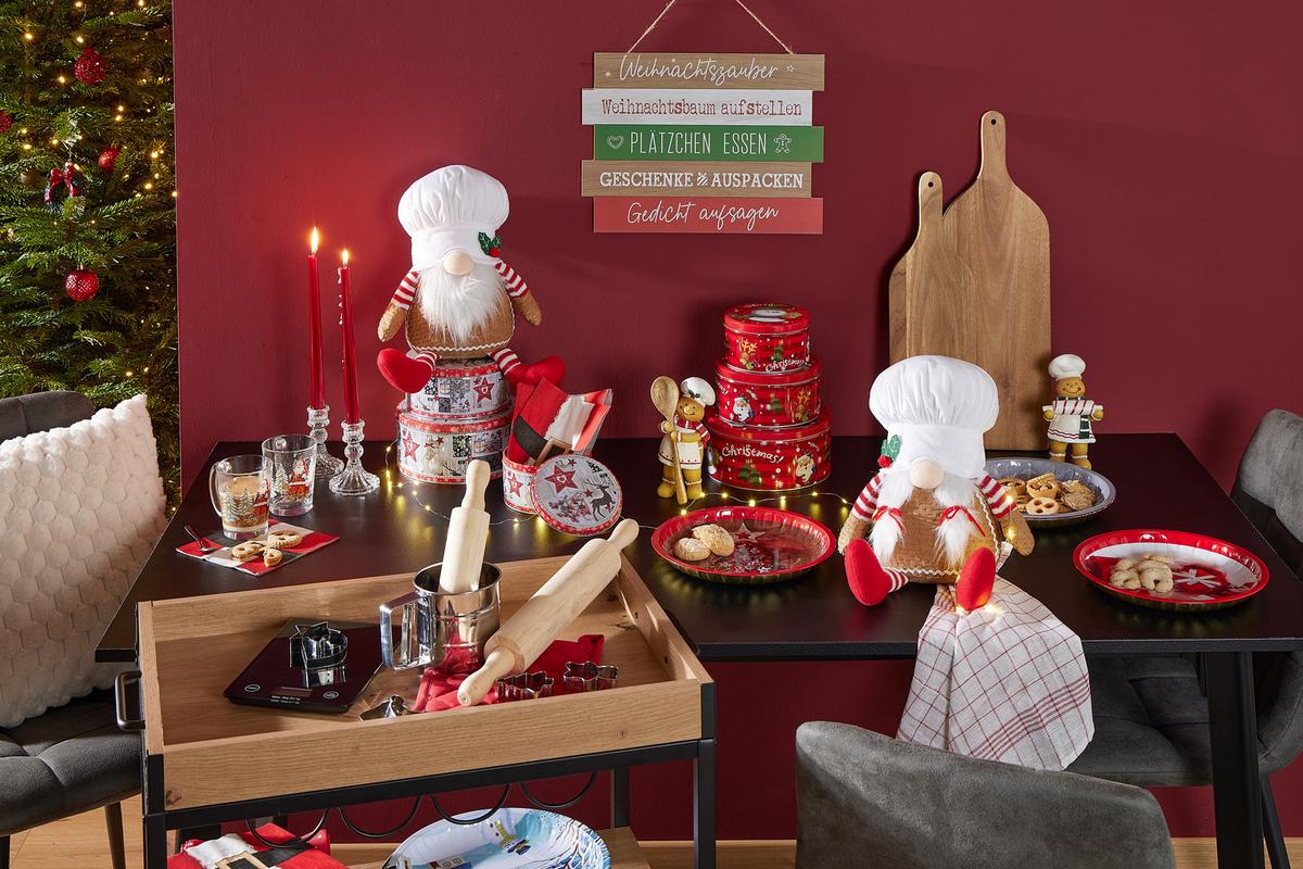 Dekohänger "weihnachtszauber" - Rot/Weiß, Basics, Holzwerkstoff (40/30cm) - Luca Bessoni