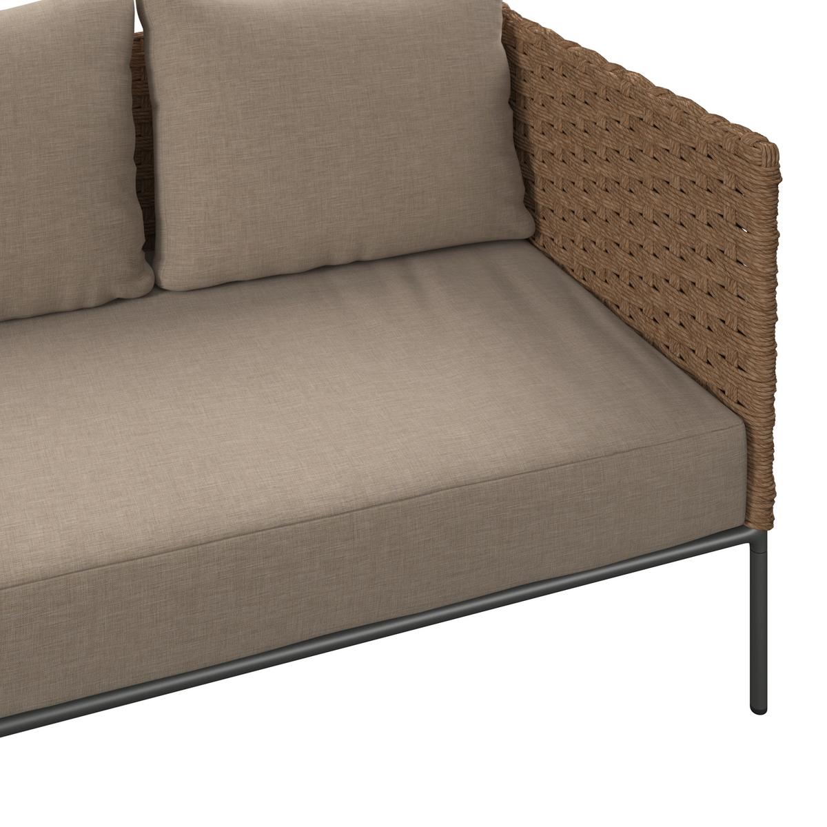 Loungegarnitur Amalfi - Beige/Gelb, MODERN, Holz/Kunststoff (120/40/65cm) - Beldano