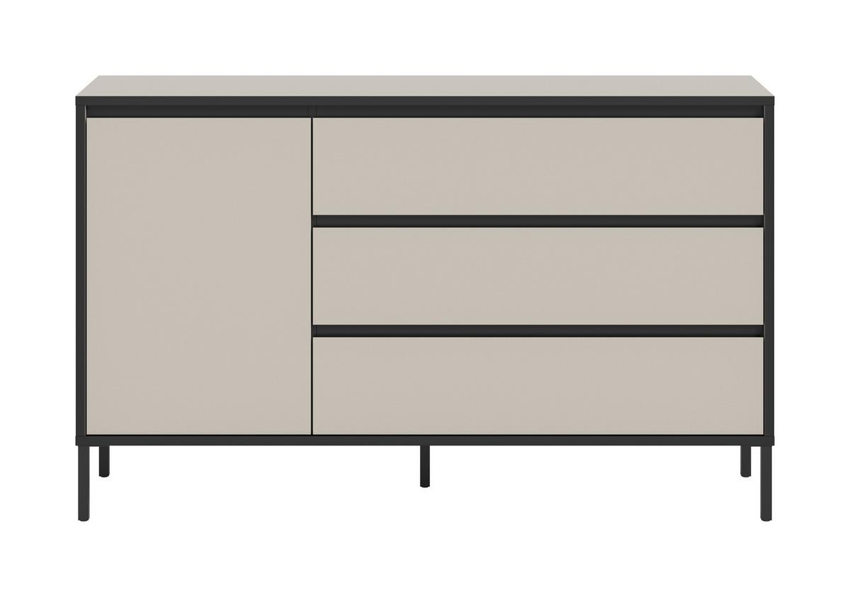 Sideboard Tron Kaschmir B: 136 Cm - Kaschmir/Schwarz, Design, Holzwerkstoff (136/83/38cm) - Livetastic