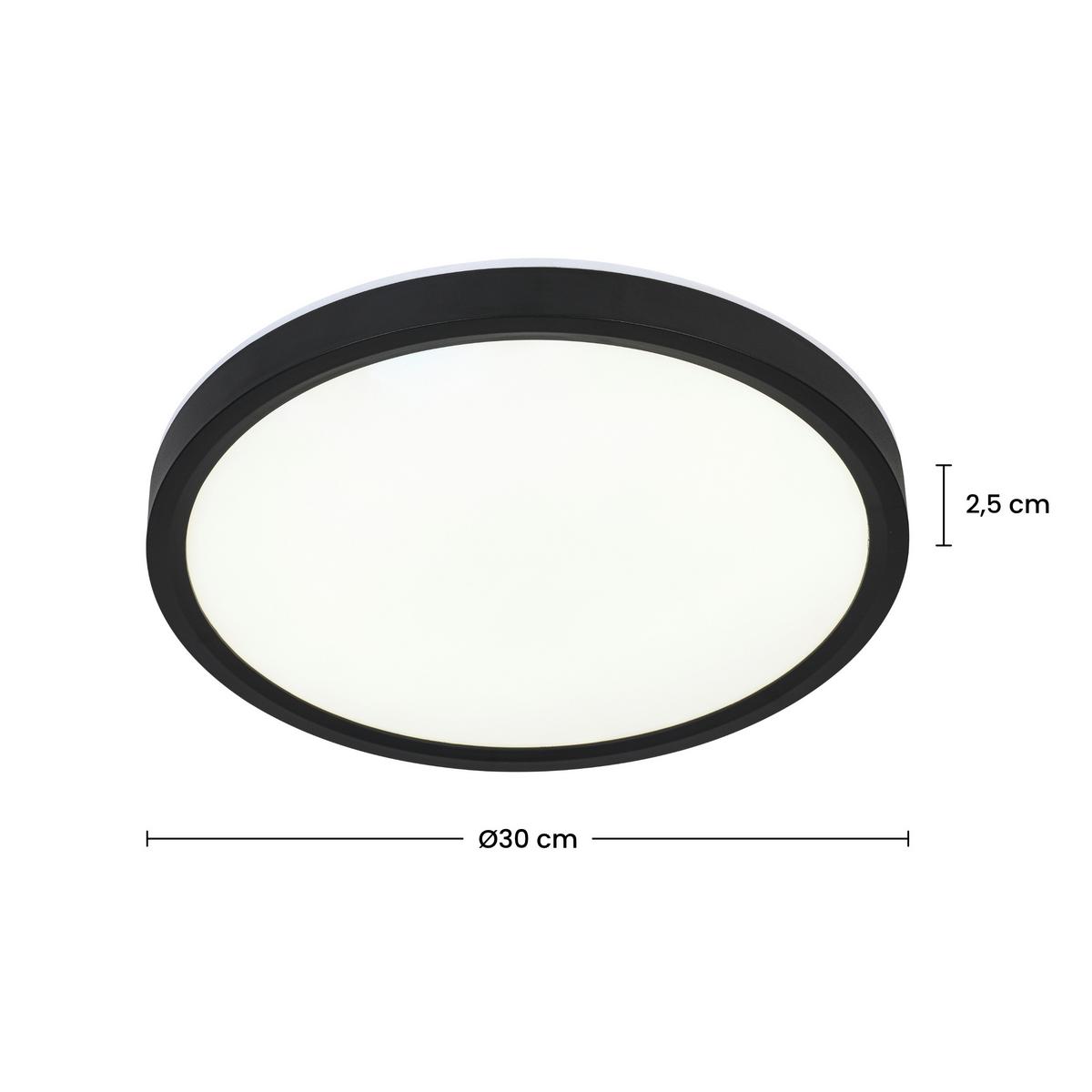 STROPNÉ LED SVIETIDLO TIR - čierna/biela, Modern, plast (30/2,5cm) - Mömax