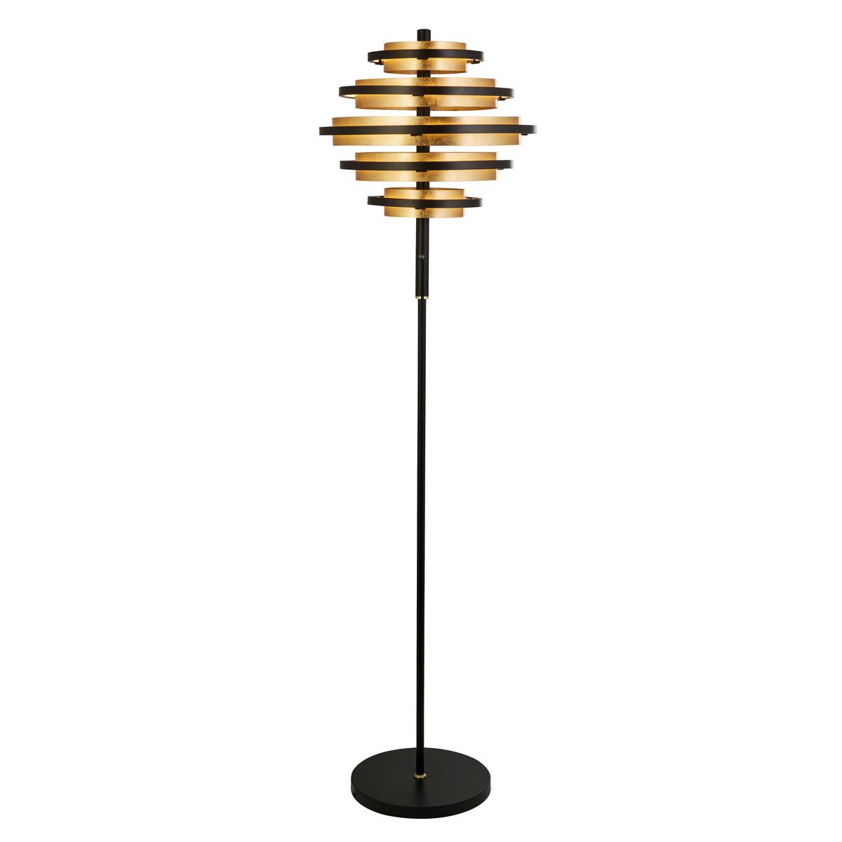 Led Állólámpa Eu6359bg Hive - fekete/sárgarézszínű, Design, fém (40/148cm)