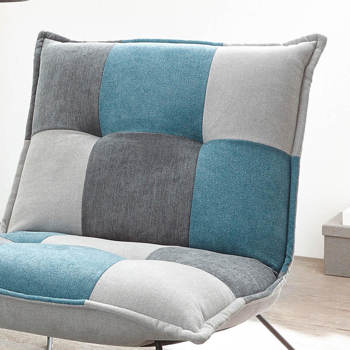 Polstersessel Vico Stoffbezug Silber/Denim/Grau - Blau/Dunkelgrau, Basics, Textil/Metall (69/76/86cm) - MID.YOU