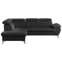 Ecksofa mit Schlaffunktion und Bettkasten Gisele Schwarz - Chromfarben/Schwarz, KONVENTIONELL, Textil (209/256cm) - Livetastic