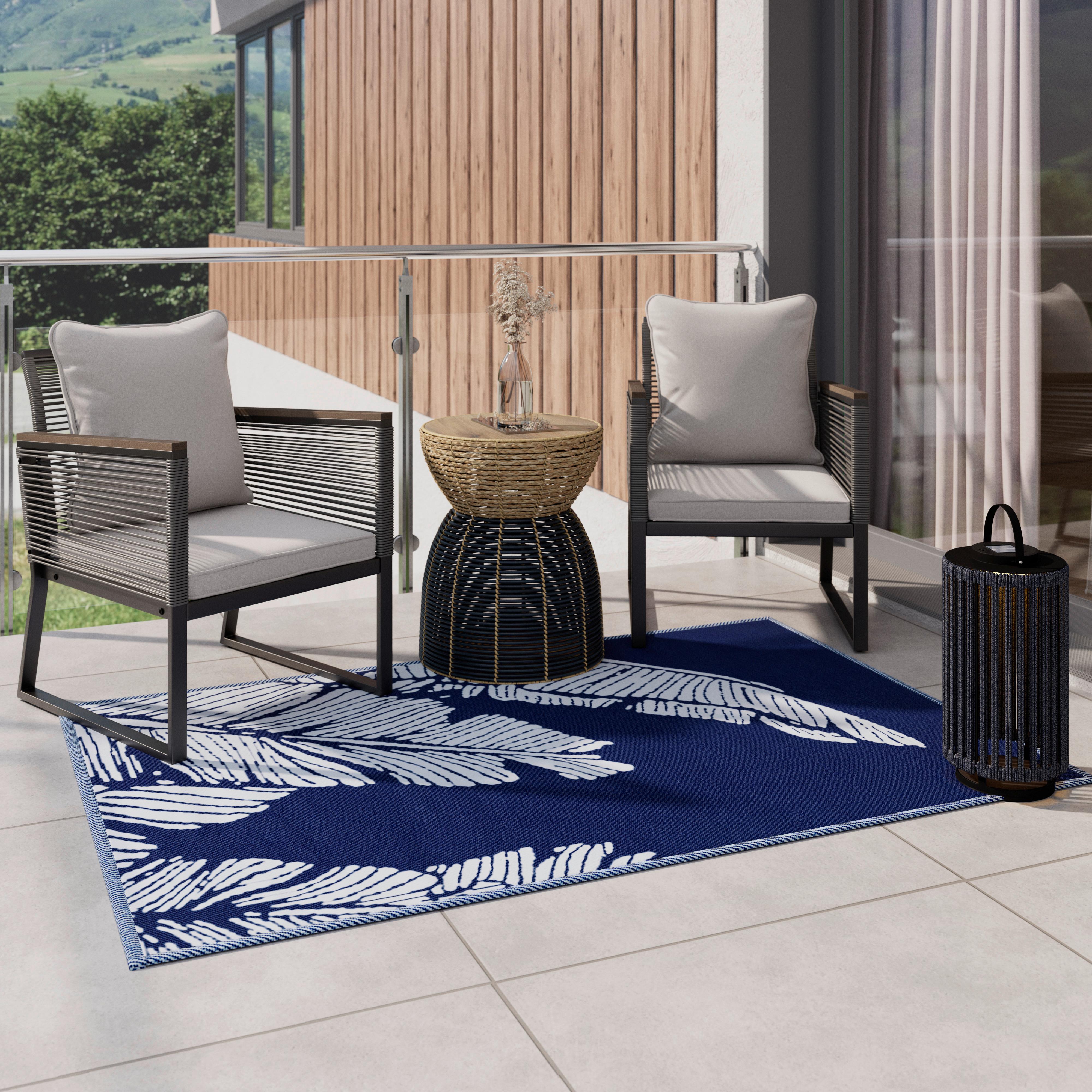 ZAHRADNÍ ODKLÁDACÍ STOLEK NOELIA - černá/přírodní barvy, Moderní, kov/dřevo (45/55/45cm) - Bessagi Garden