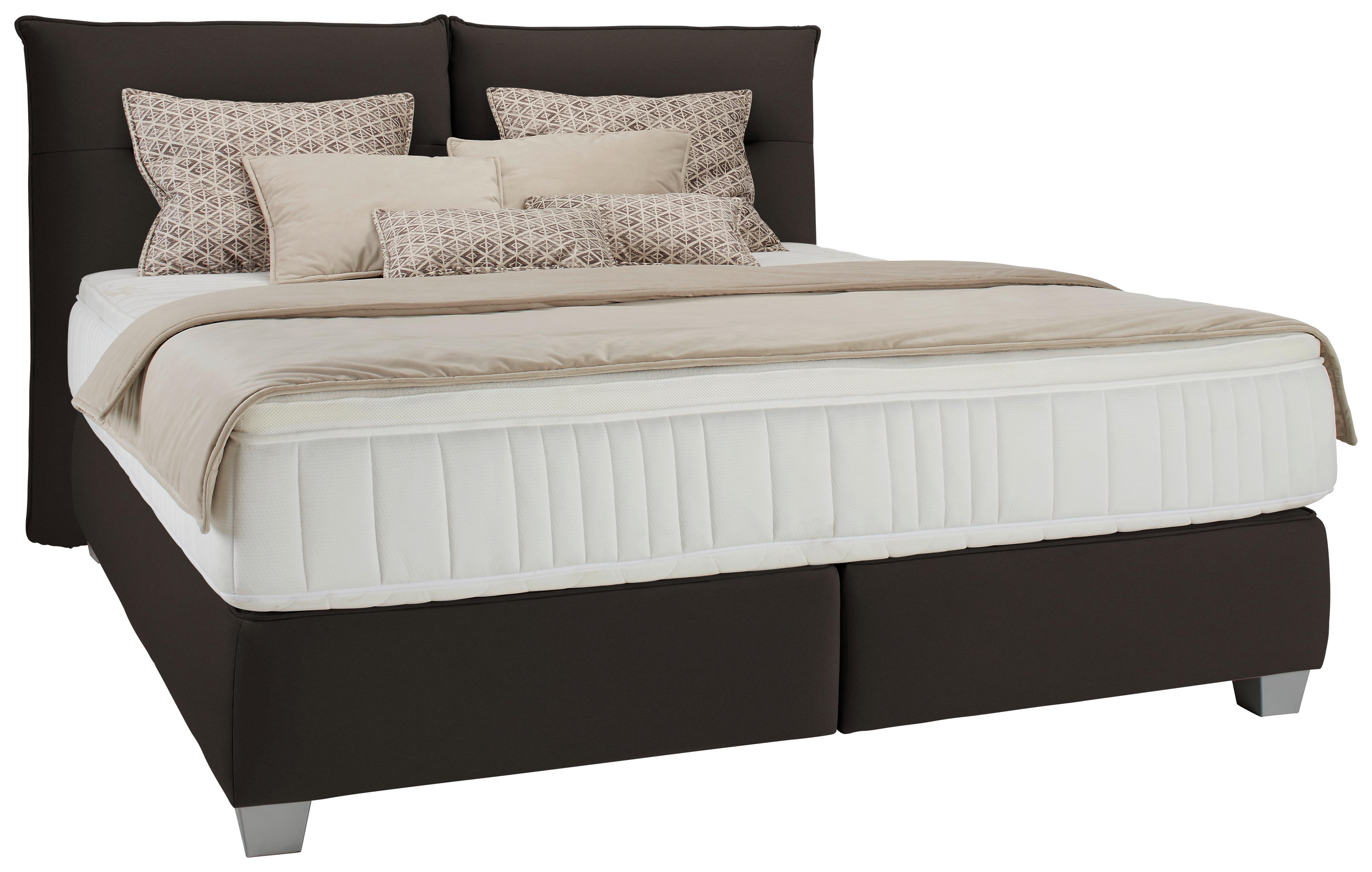 Postel boxspring Fog 160x200cm,hnědá - barvy stříbra/hnědá, Lifestyle, textil/plast (160/200cm) - Premium Living