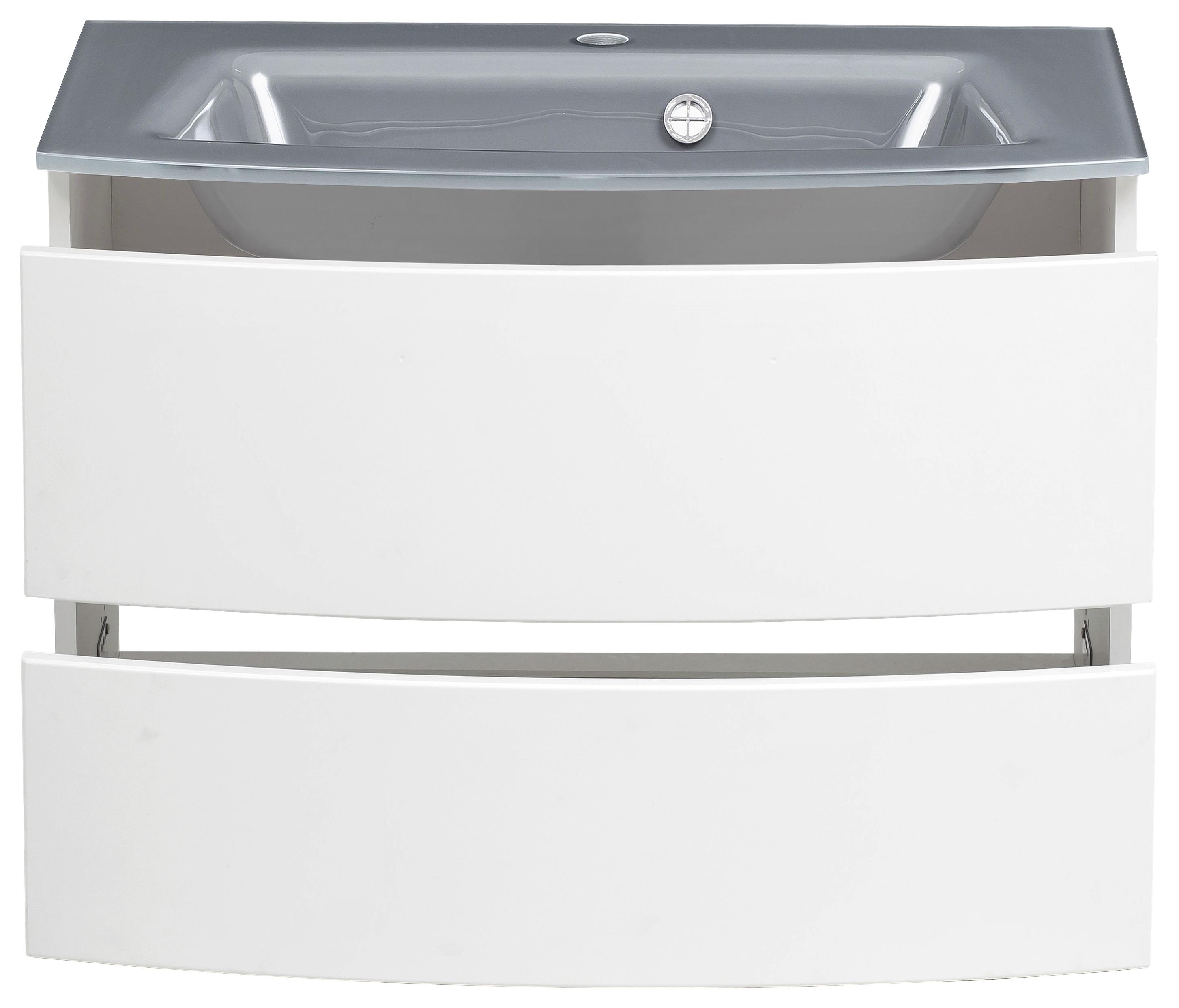 Hängender Waschtisch in Weiß mit Soft-Close-System