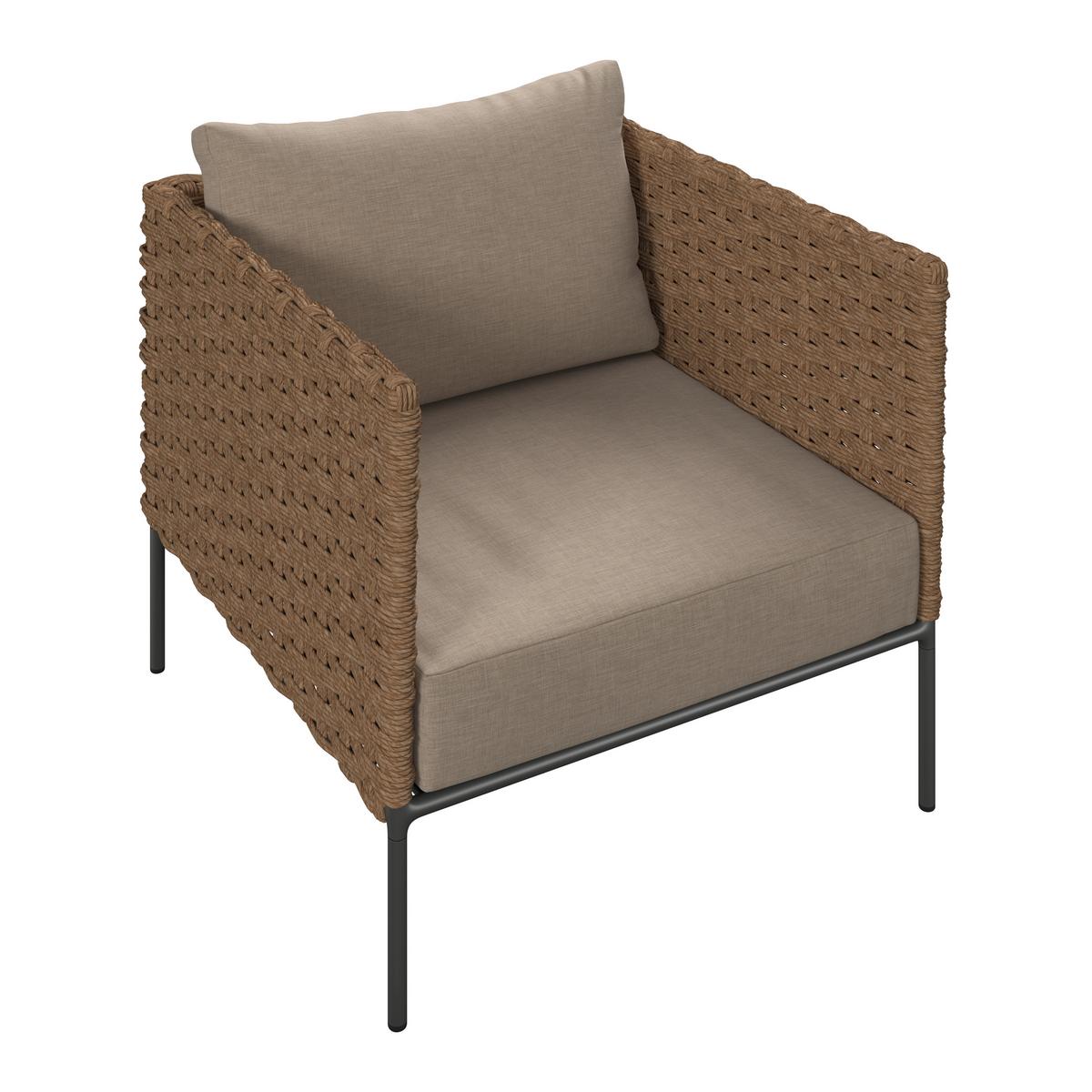 Loungegarnitur Amalfi - Beige/Gelb, MODERN, Holz/Kunststoff (120/40/65cm) - Beldano