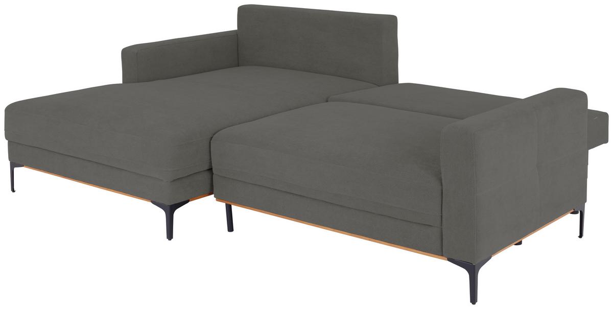 Rohová sedačka BERGAMO, ľavá, tmavosivá - čierna/tmavosivá, Modern, kov/textil (162/238cm) - Ondega
