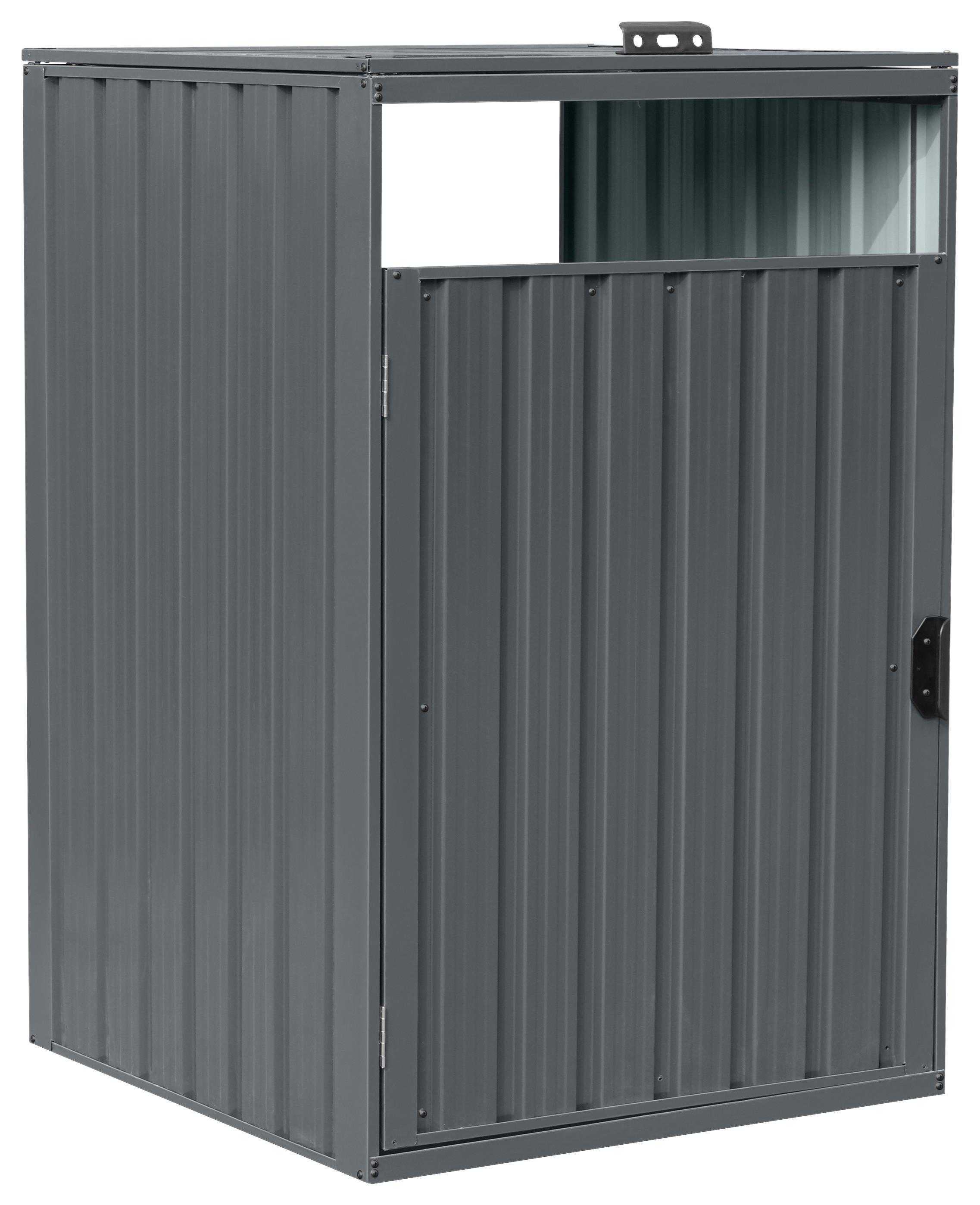 Mülltonnenbox A093.010.10 - Anthrazit, KONVENTIONELL, Metall (80/80/122cm) - Ambia Garden