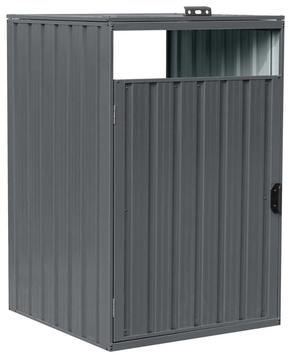 Mülltonnenbox A093.010.10 - Anthrazit, KONVENTIONELL, Metall (80/80/122cm) - Ambia Garden