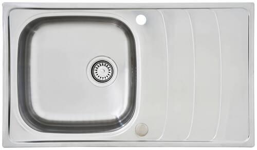 Spüle Respekta Edelstahl Bxt: 86x50 cm - Edelstahlfarben, Trend, Metall (86/19/50cm) - Respekta