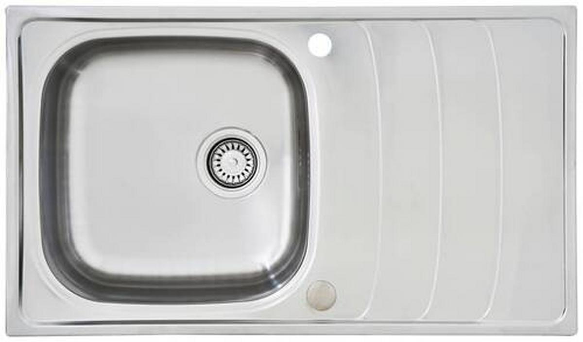 Spüle Respekta Edelstahl Bxt: 86x50 cm - Edelstahlfarben, Trend, Metall (86/19/50cm) - Respekta
