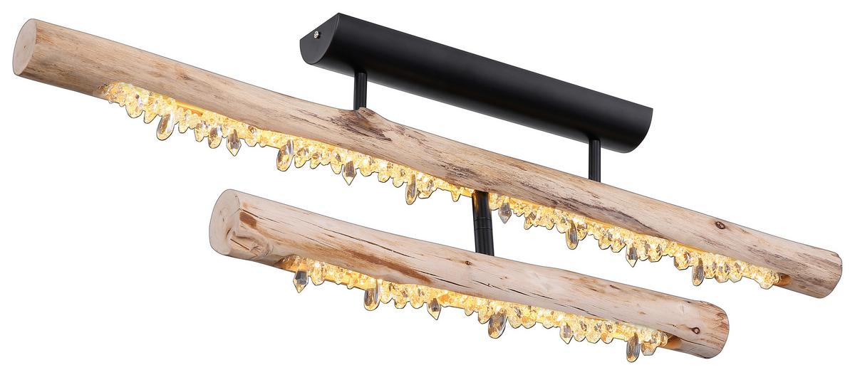 Led-deckenleuchte Felicitas L: 100 Cm 3 Helligkeitsstufen - Klar/Schwarz, Basics, Holz/Kunststoff (100/8/30cm)