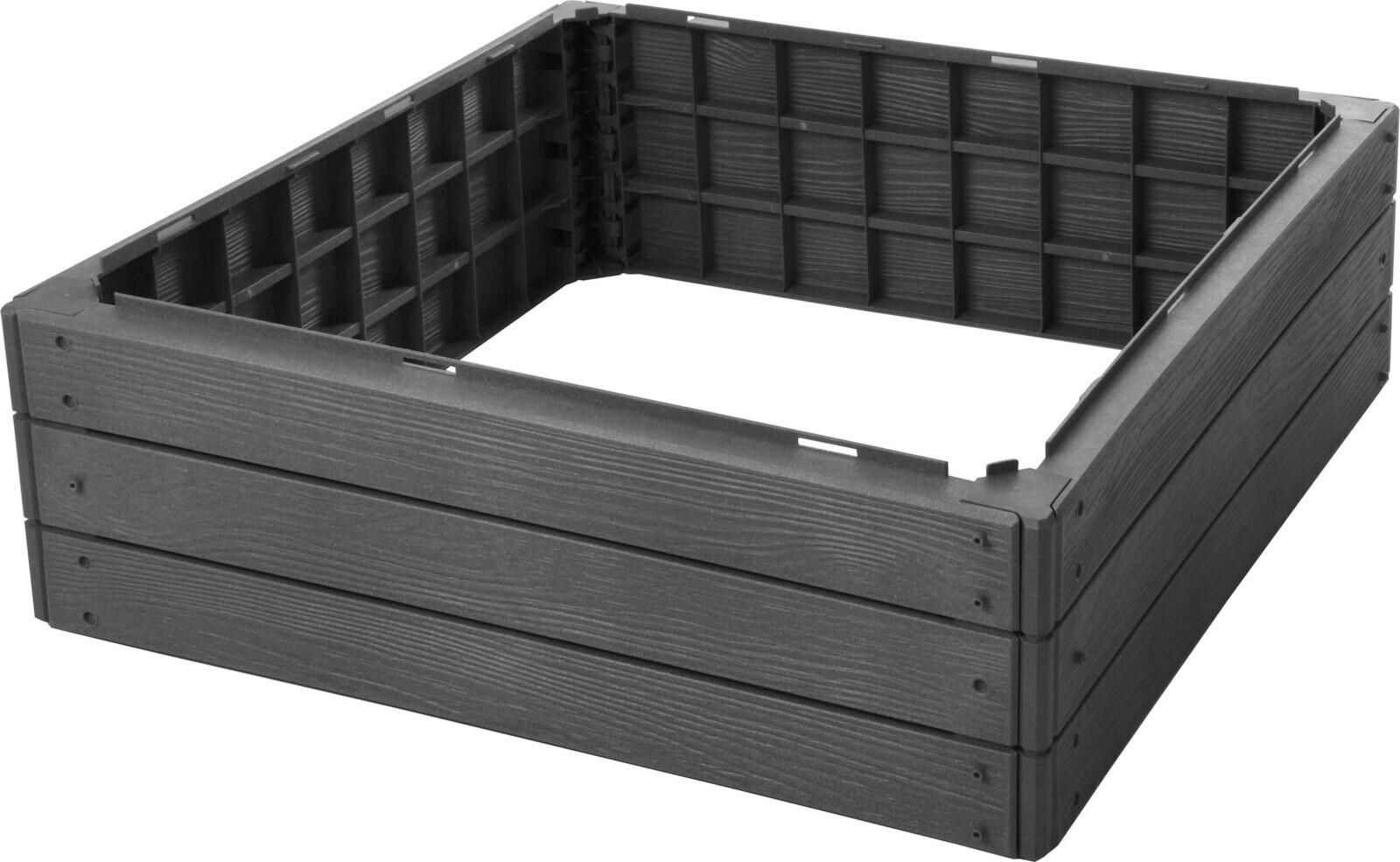 Beeteinfassung Karl - Schwarz, Basics, Kunststoff (75,6/75,6/25cm)