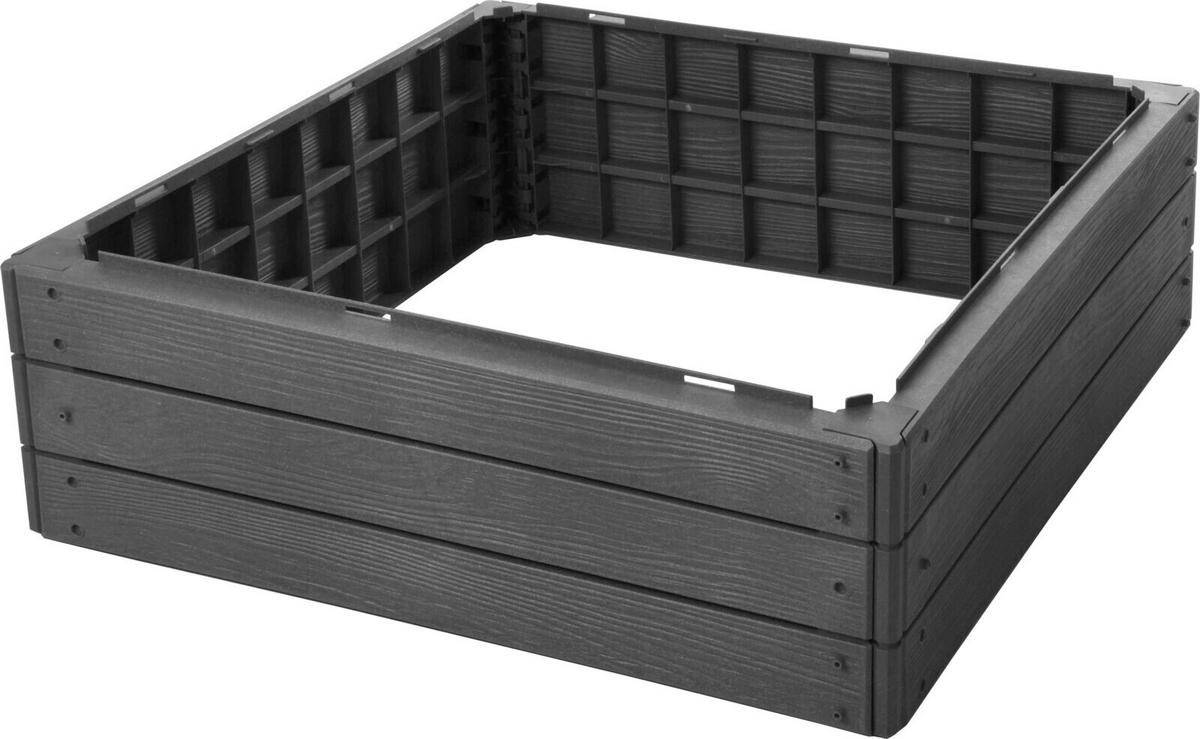 Beeteinfassung Karl - Schwarz, Basics, Kunststoff (75,6/75,6/25cm)
