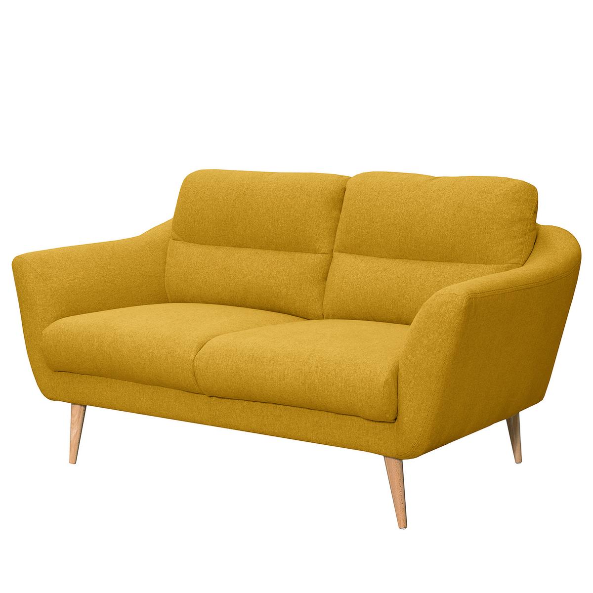 2-Sitzer-Sofa Tromso Gelb B: 158 cm - Gelb/Buchefarben, Design, Textil (158/87/88cm) - Livetastic