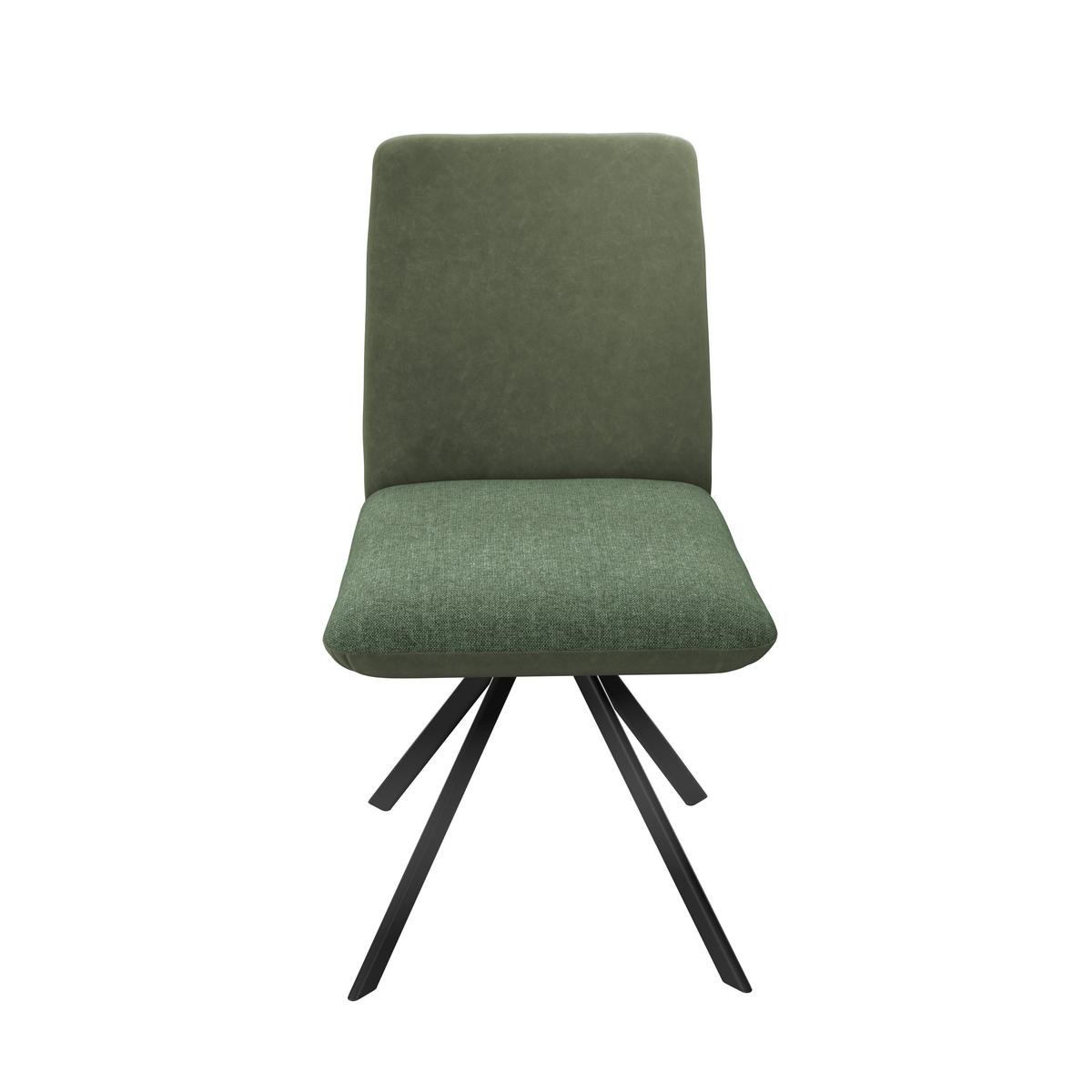 Stuhl Kian Webstoff grün, B: 46 cm - Schwarz/Grün, Trend, Textil/Metall (46/88/63cm)