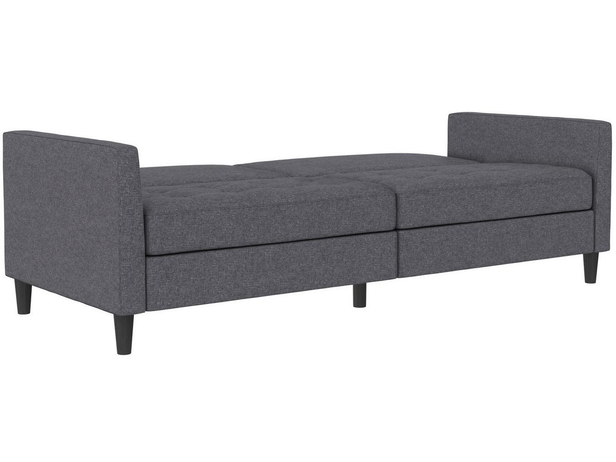 Schlafsofa Palermo Grau, mit Schlaffunktion - Schwarz/Grau, Basics, Textil (207/86/86cm) - Livetastic
