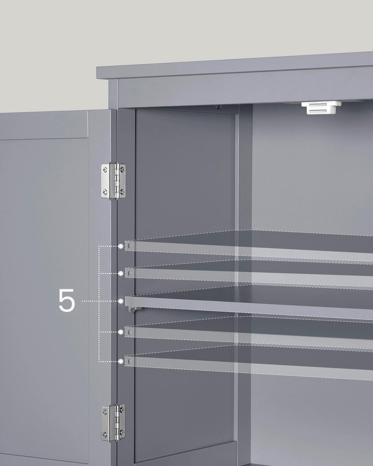 Midischrank Bathroom Cabinet - Grau, MODERN, Holzwerkstoff (60/110/30cm) - MID.YOU