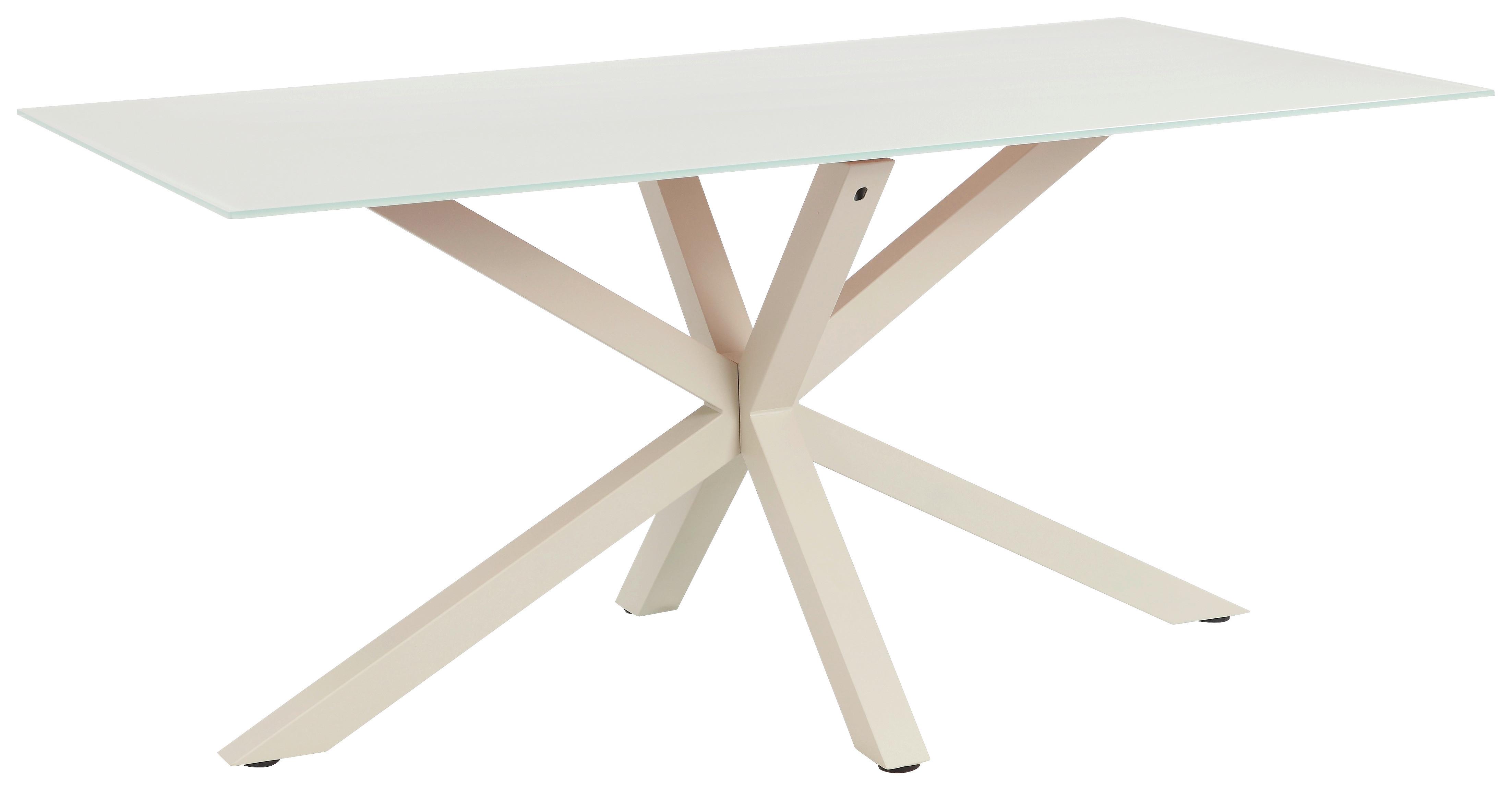 Esstisch Vanda Kaschmir L: 160 cm - Kaschmir, MODERN, Glas/Metall (160/90/75,5cm) - P & B