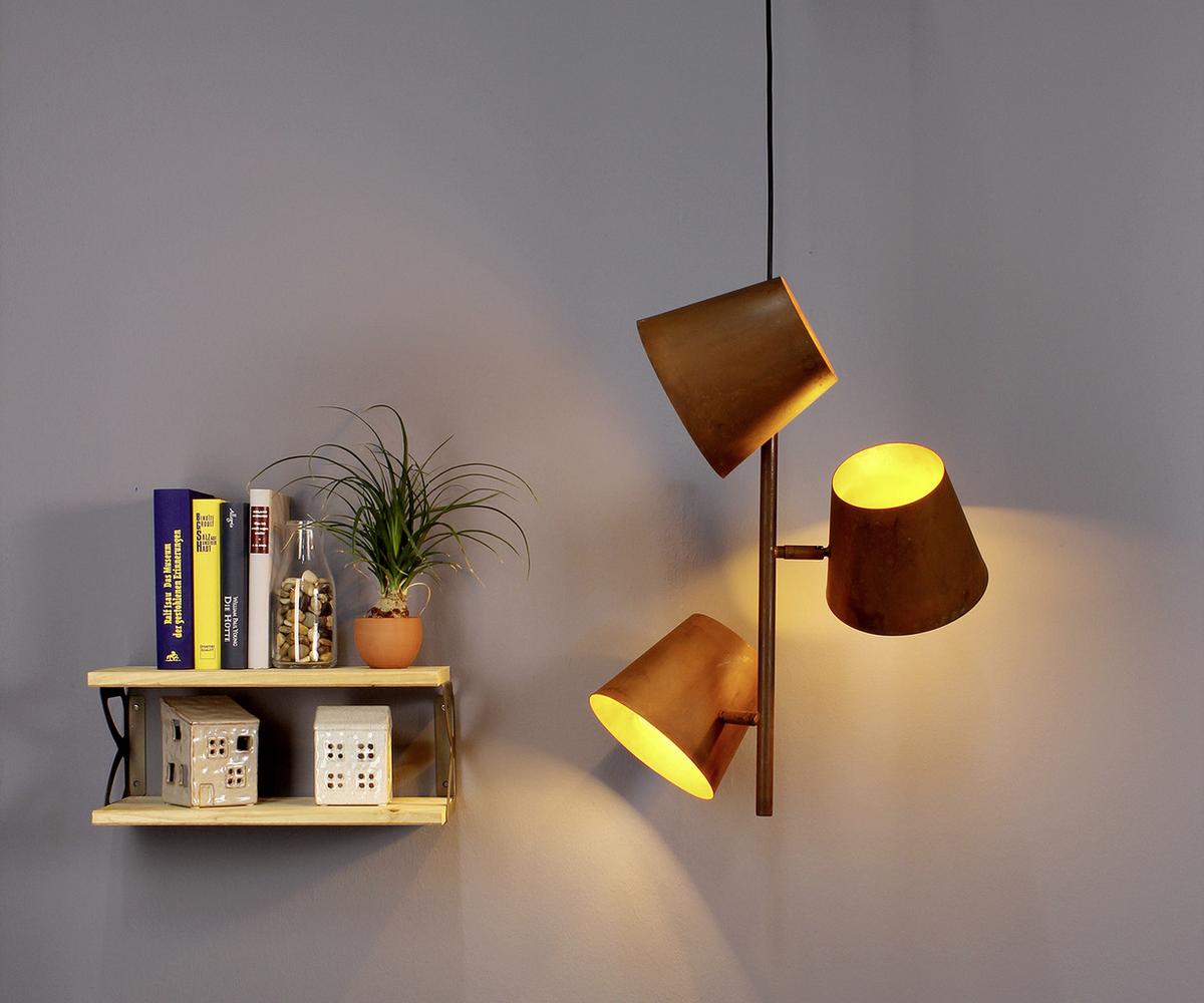 Hängeleuchte Colt H: 150 Cm 3-Flammig, Rost-Optik - Rostfarben, Design, Metall (49/150cm)