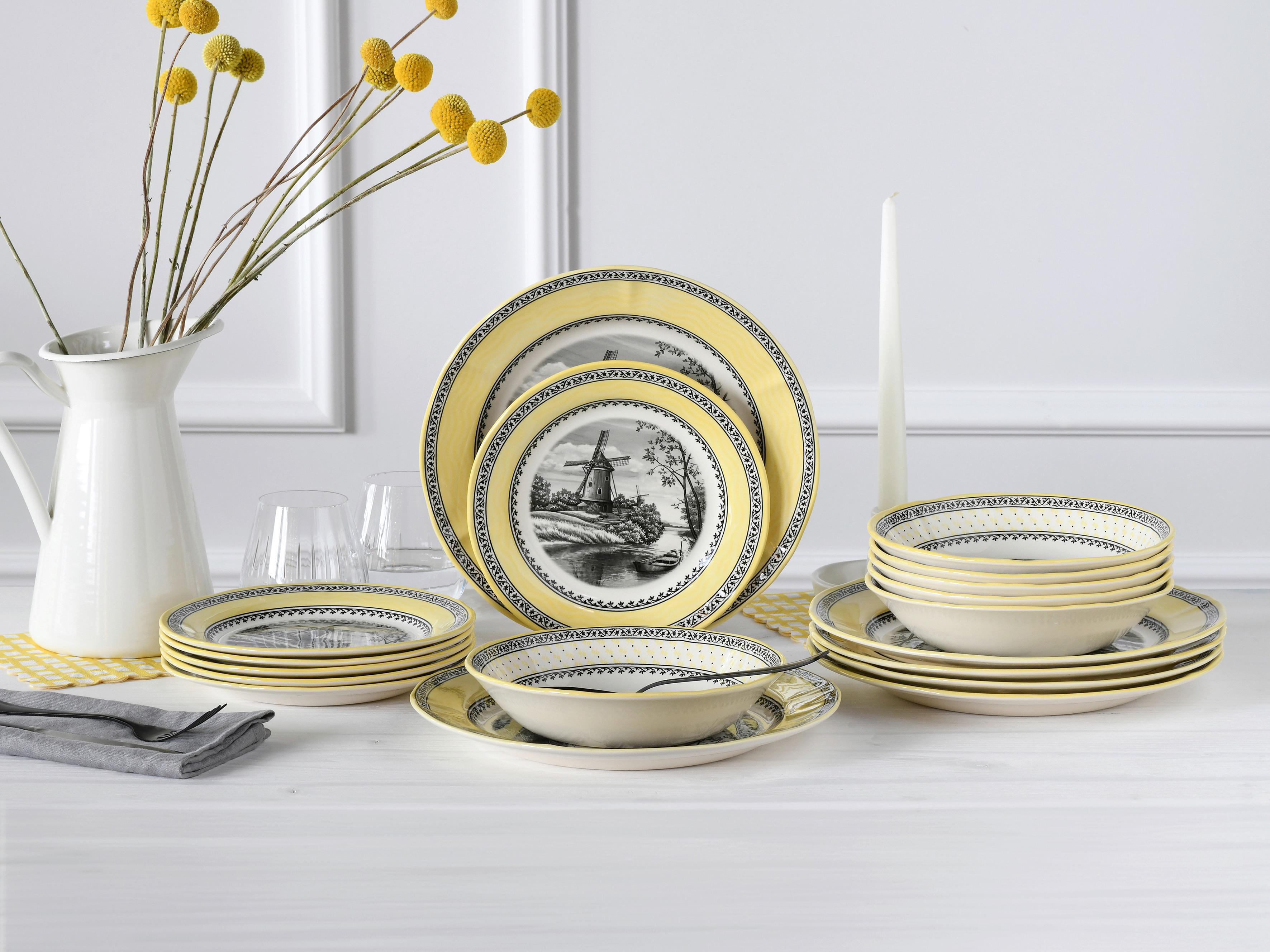 Tafelservice Windmühle Multicolor 18-teilig - Multicolor, Basics, Keramik - Creatable