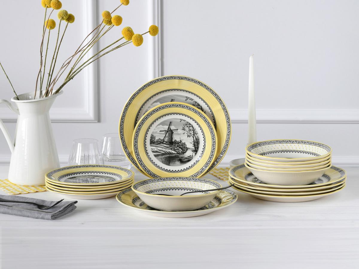 Tafelservice Windmühle Multicolor 18-teilig - Multicolor, Basics, Keramik - Creatable