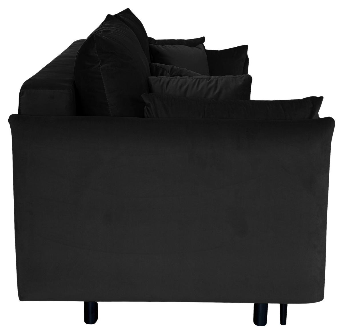 Schlafsofa Mit Bettkasten Orlando Schwarz B: 220 Cm - Schwarz, Design, Textil (220/96/102cm) - MID.YOU