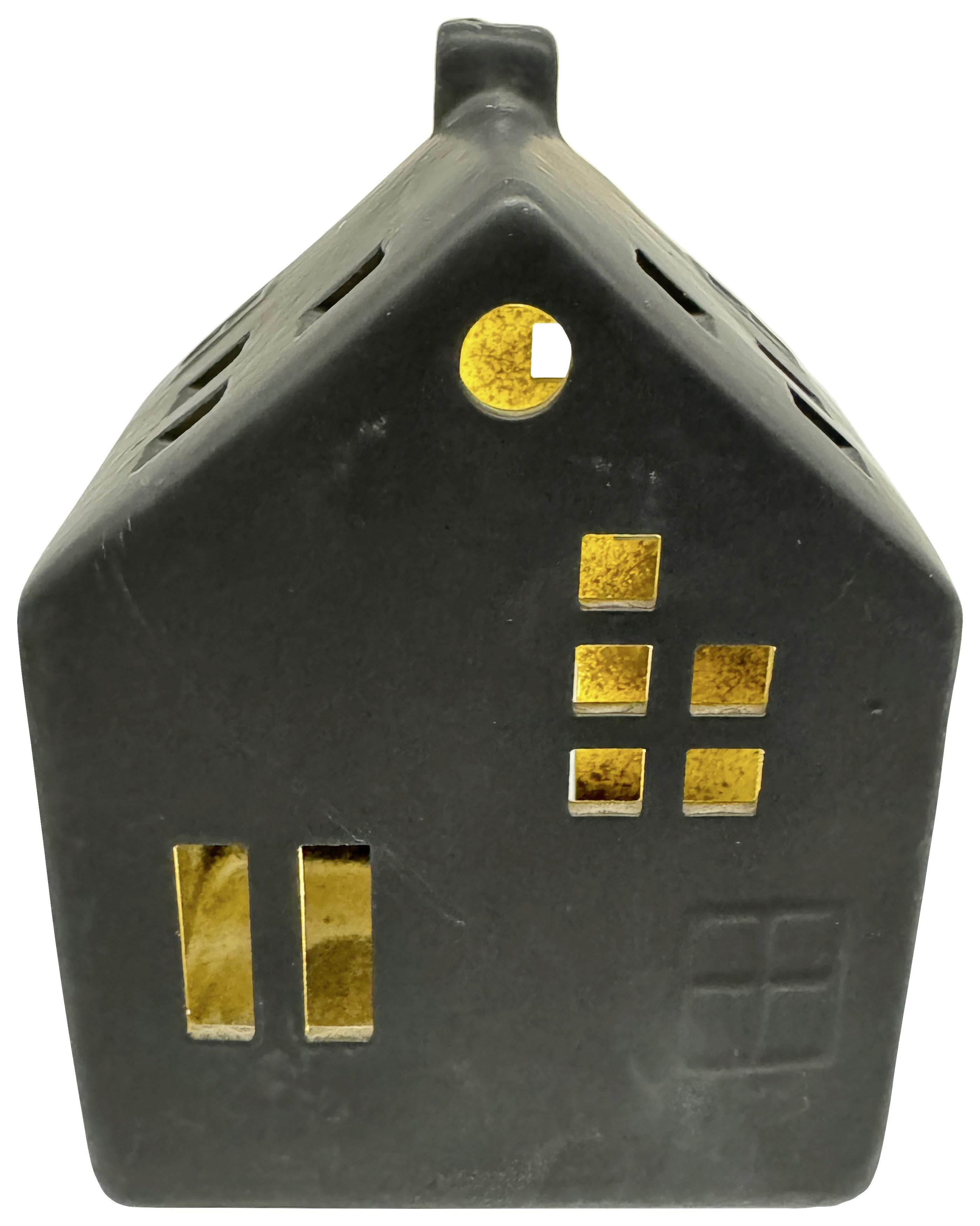 Dekorační dům LED/teplá bílá - černá, Konvenční, keramika (10/13,8/7cm) - Mömax