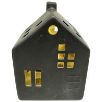 Dekorační dům LED/teplá bílá - černá, Konvenční, keramika (10/13,8/7cm) - Mömax