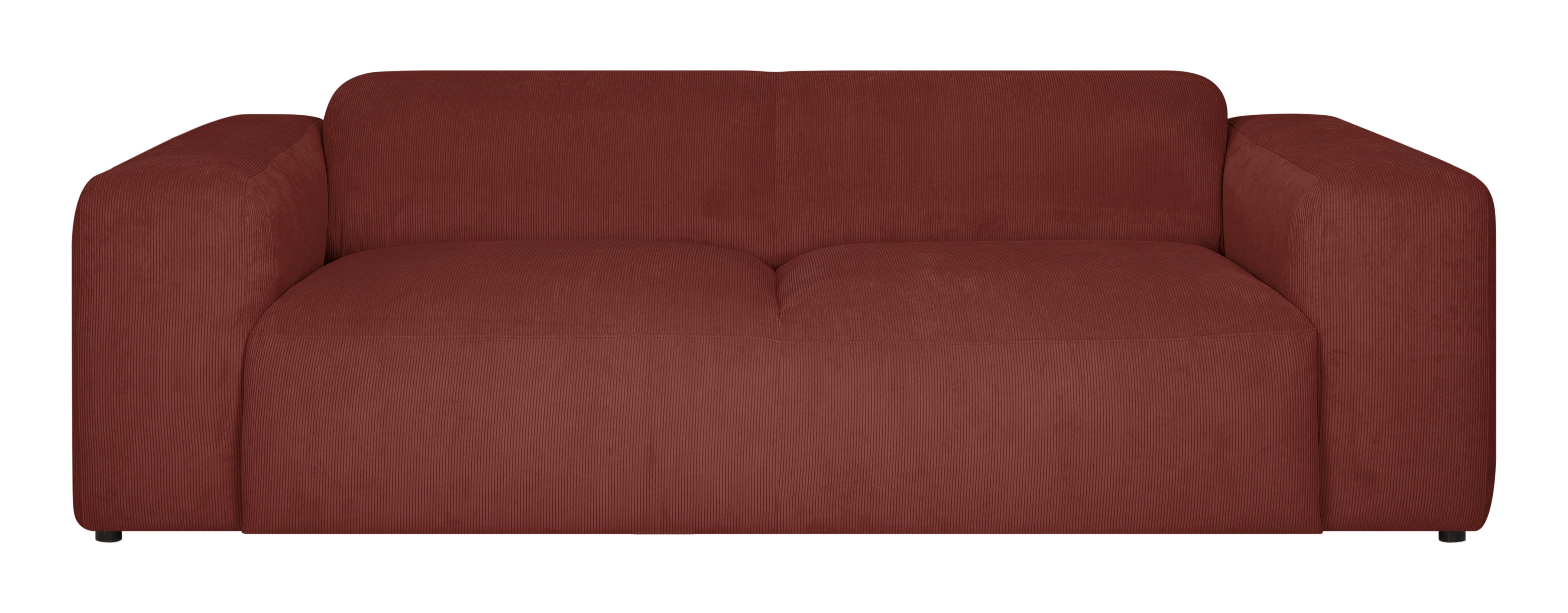 3-SITZER-SOFA Hannah Rot B: 247 cm - Rot/Schwarz, Design, Textil (247/75/104cm) - MID.YOU