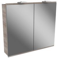 Spiegelschrank Lima mit LED 2-Türig BHT: 80x73x15,5 cm - MODERN, Glas/Holz (80/73/15,5cm) - MID.YOU