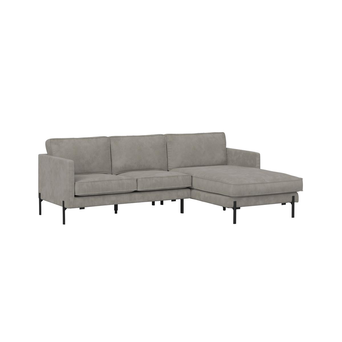 Ecksofa Yukon Hellgrau S: 232x154 Cm - Hellgrau/Schwarz, Trend, Textil (232/154cm) - Livetastic
